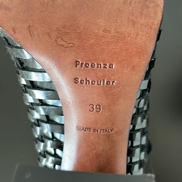 Proenza Schouler Black and Blue Woven Patent Leather Bootie Size 39 - Picture 7 of 9